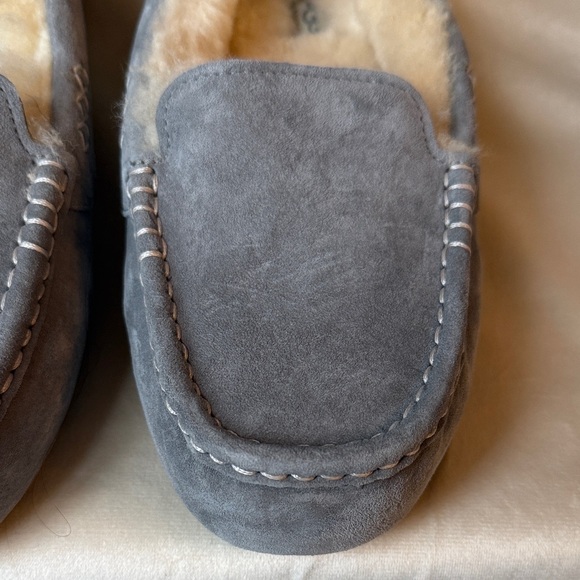 UGG Women’s Ansley Light Grey Suede & Sheepskin Slippers/Loafers - Picture 5 of 16